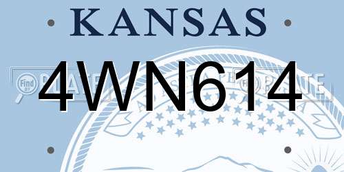 4WN614 Kansas License Plate