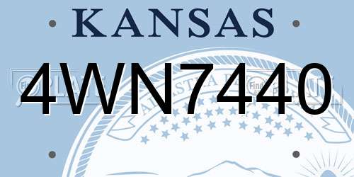 4WN7440 Kansas License Plate