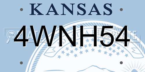 4WNH54 Kansas License Plate