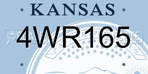 4WR165 Kansas License Plate