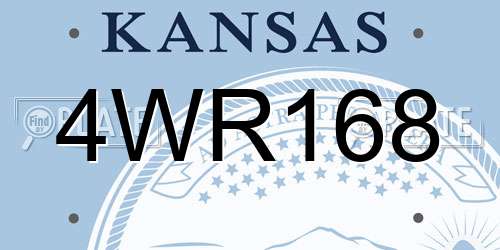 4WR168 Kansas License Plate