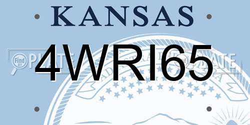 4WRI65 Kansas License Plate