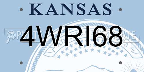 4WRI68 Kansas License Plate