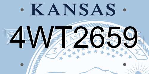 4WT2659 Kansas License Plate
