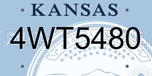 4WT5480 Kansas License Plate