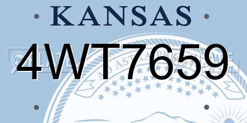 4WT7659 Kansas License Plate