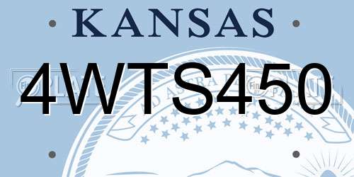 4WTS450 Kansas License Plate