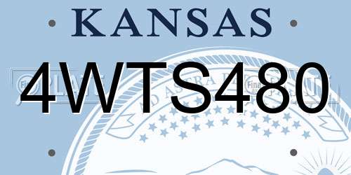 4WTS480 Kansas License Plate