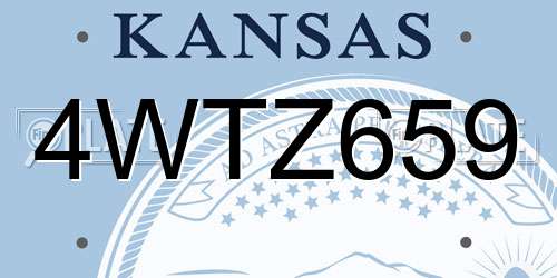 4WTZ659 Kansas License Plate