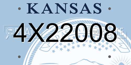 4X22008 Kansas License Plate