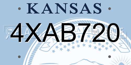 4XAB720 Kansas License Plate