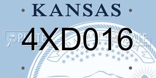 4XD016 Kansas License Plate