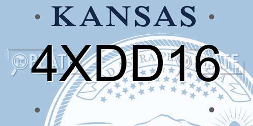 4XDD16 Kansas License Plate