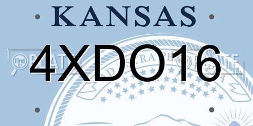 4XDO16 Kansas License Plate