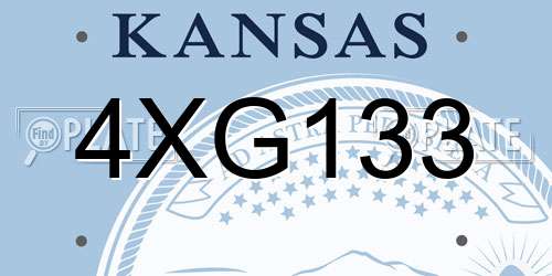 4XG133 Kansas License Plate