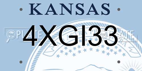 4XGI33 Kansas License Plate