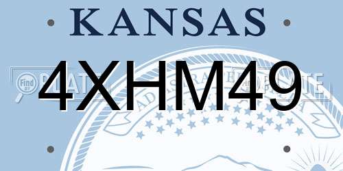 4XHM49 Kansas License Plate