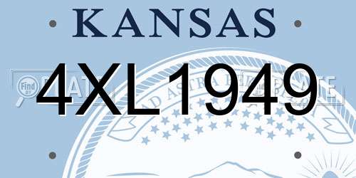 4XL1949 Kansas License Plate
