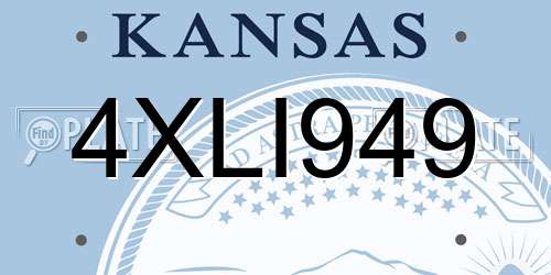 4XLI949 Kansas License Plate