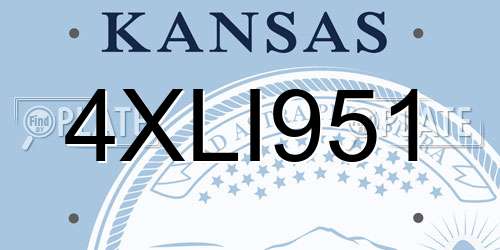 4XLI951 Kansas License Plate