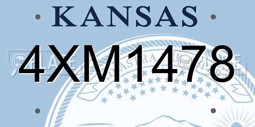 4XM1478 Kansas License Plate