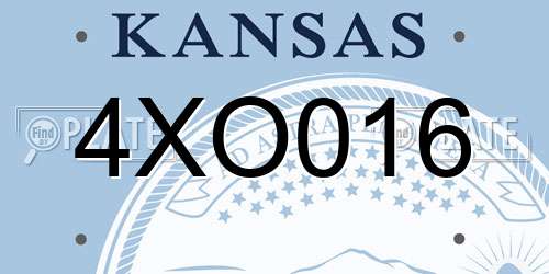 4XO016 Kansas License Plate