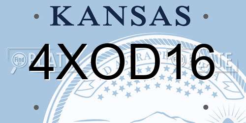 4XOD16 Kansas License Plate