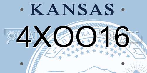 4XOO16 Kansas License Plate