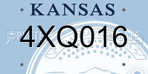 4XQ016 Kansas License Plate