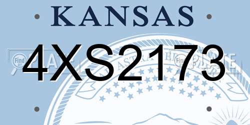4XS2173 Kansas License Plate