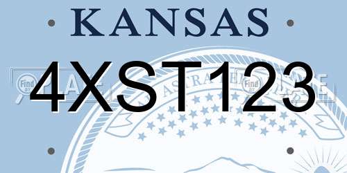 4XST123 Kansas License Plate