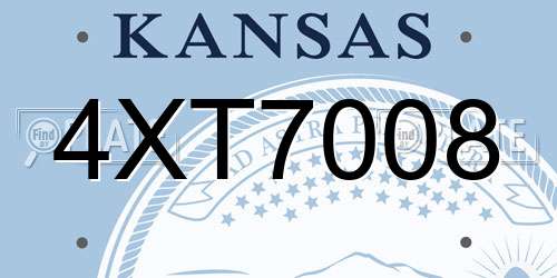 4XT7008 Kansas License Plate