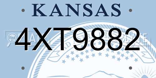 4XT9882 Kansas License Plate