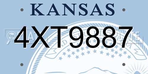 4XT9887 Kansas License Plate