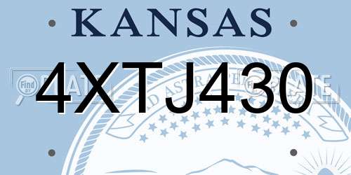4XTJ430 Kansas License Plate