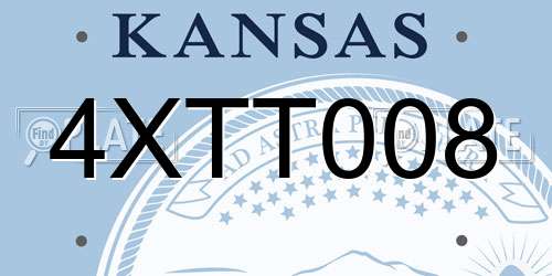 4XTT008 Kansas License Plate