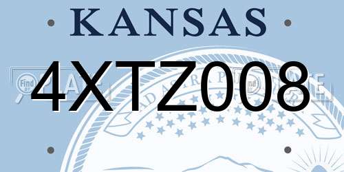 4XTZ008 Kansas License Plate