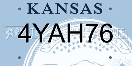 4YAH76 Kansas License Plate