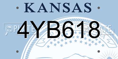 4YB618 Kansas License Plate