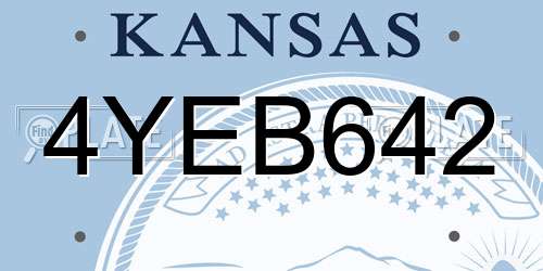 4YEB642 Kansas License Plate
