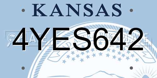 4YES642 Kansas License Plate
