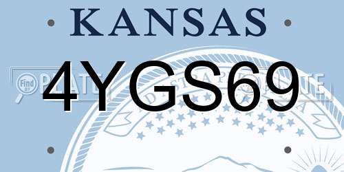 4YGS69 Kansas License Plate