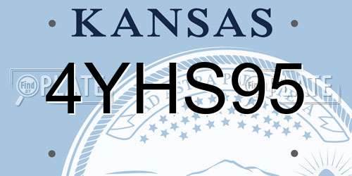 4YHS95 Kansas License Plate