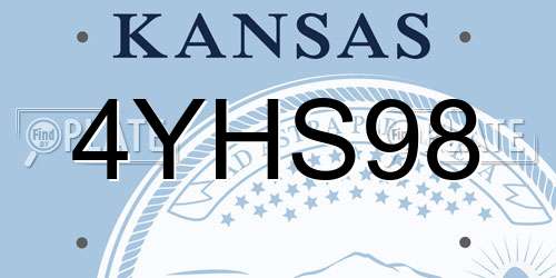 4YHS98 Kansas License Plate
