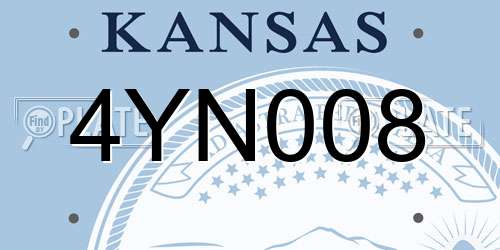 4YN008 Kansas License Plate