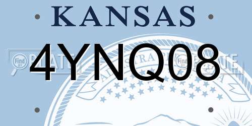 4YNQ08 Kansas License Plate