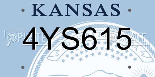 4YS615 Kansas License Plate