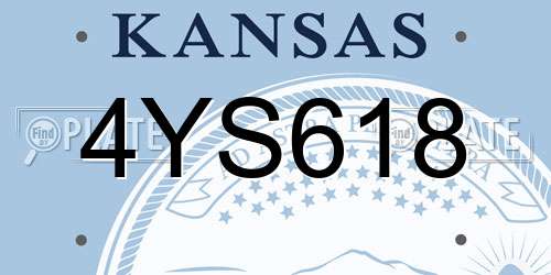 4YS618 Kansas License Plate