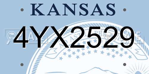 4YX2529 Kansas License Plate