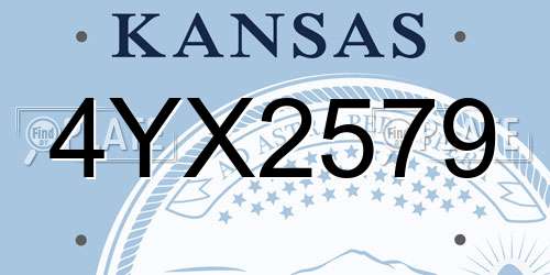 4YX2579 Kansas License Plate